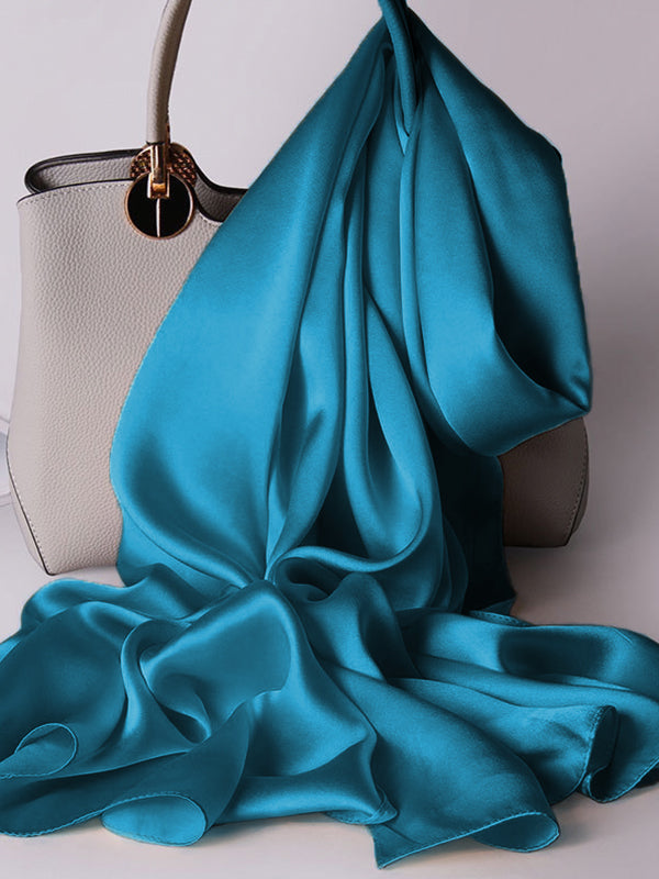 SilkSilky-SE Rent Silke Scarf Kungsblått 001