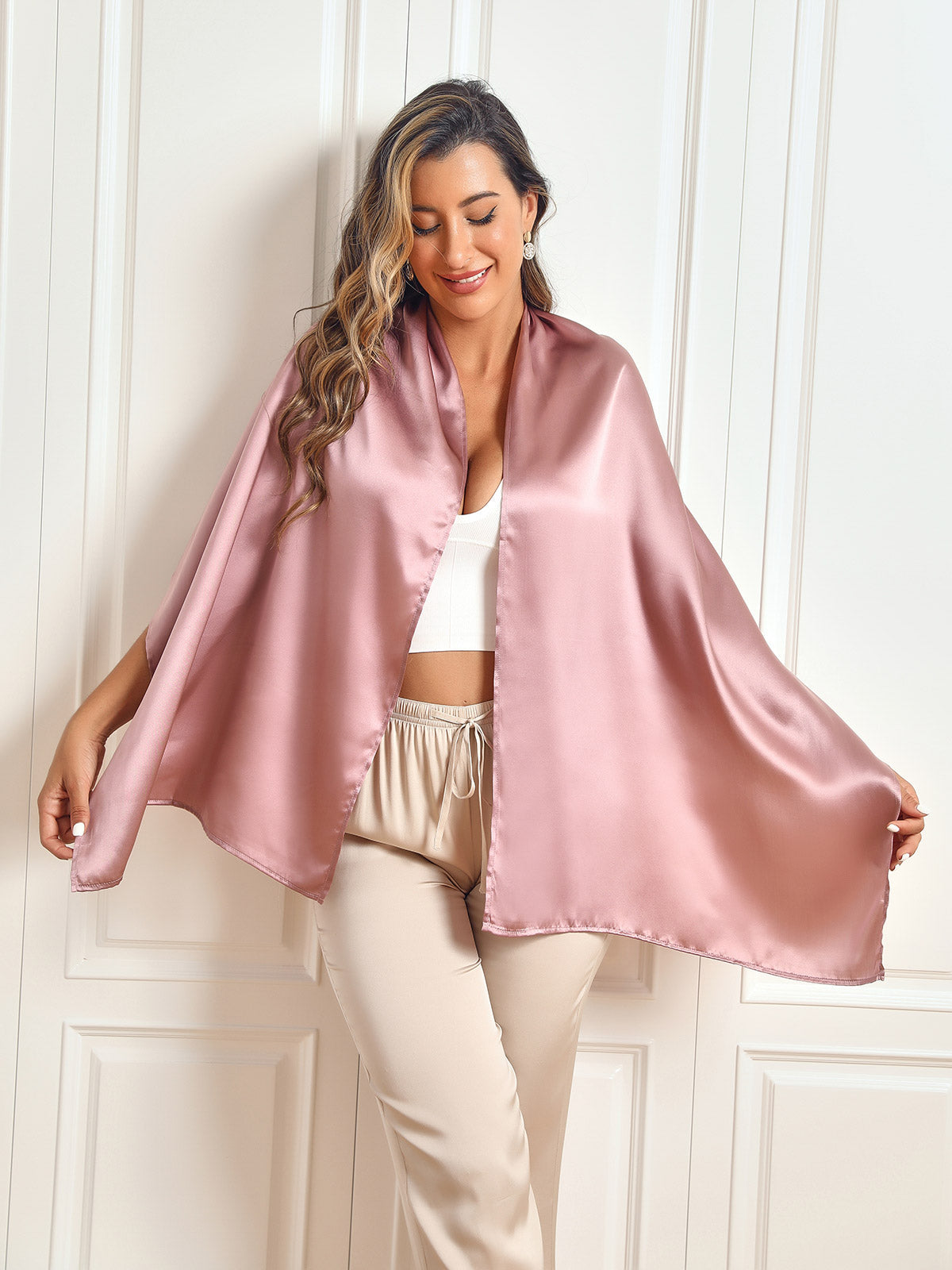 SilkSilky-SE Rent Silke Scarf BlekMauve 001