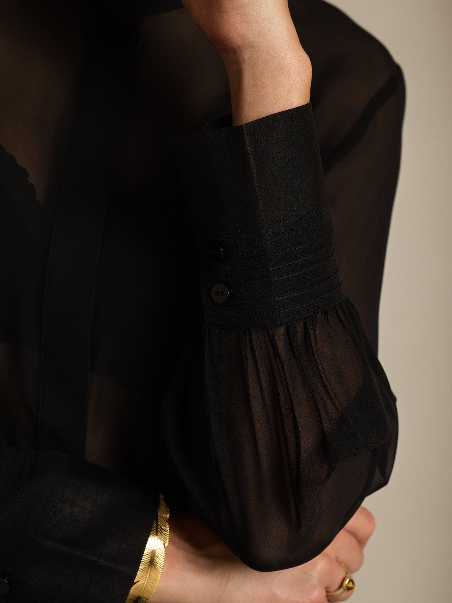 [Svart] SilkSilky-SE Rent Silke Womens Shirt 004