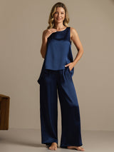 [Mörkblå] SilkSilky-SE Sleeveless Dam Pyjama 006