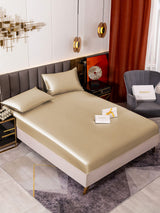 [Beige] SilkSilky-SE 19Momme Bäddset 001