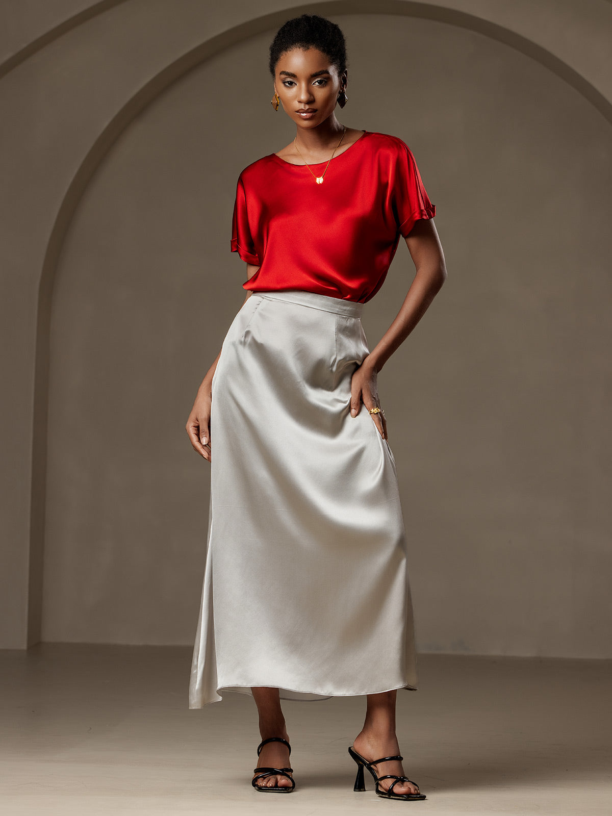 [Vin] SilkSilky-SE 19Momme Silke Womens T-Shirt 006,