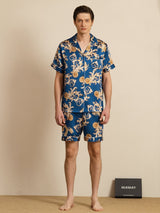 [Navy Drake] SilkSilky-SE Short Sleeve Notchkrage Herr Pyjama 003