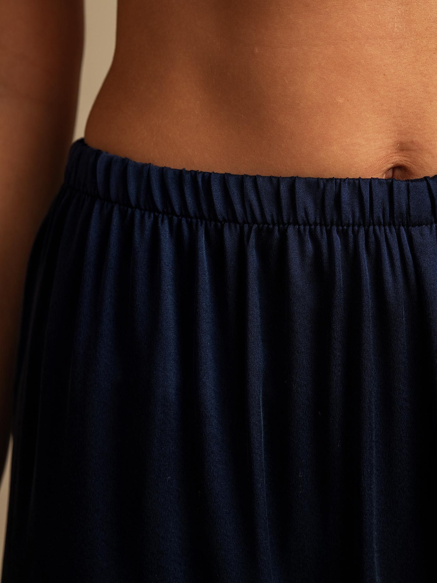 [Mörkblå] SilkSilky-SE 19Momme Silke Womens Sleep Bottoms 004,