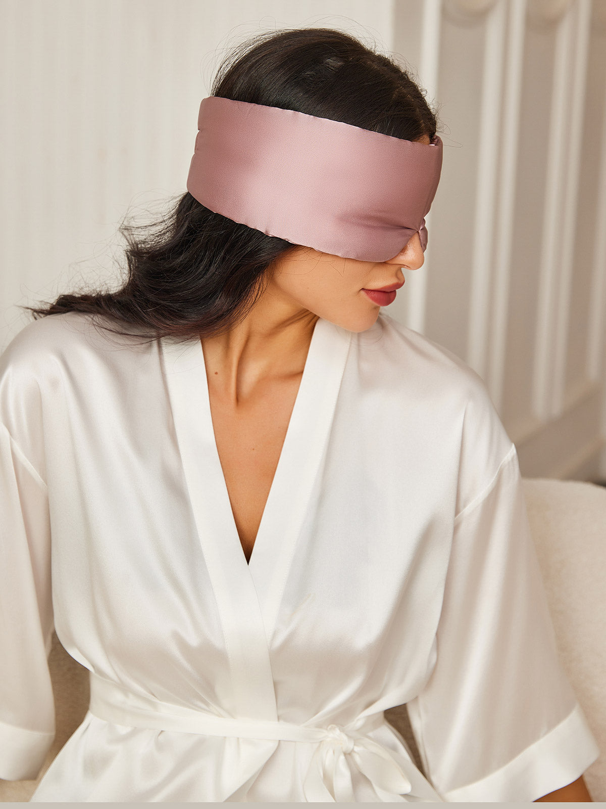 [Blek Mauve] SilkSilky-SE 19Momme Rent Silke Eye Mask 003