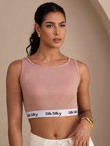 [Rosa] SilkSilky-SE Sleeveless Crew Neck Cami Toppar 001