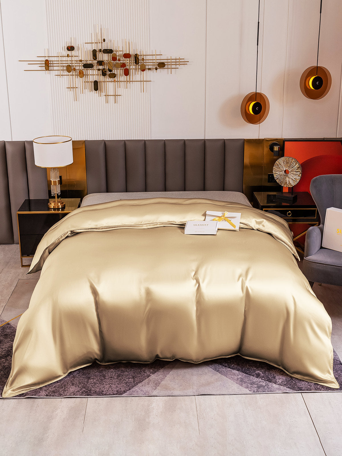 SilkSilky SE 19Momme Rent Silke Duvet Cover Beige 002