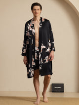 [Svart] SilkSilky-SE 19Momme Long Sleeve Mens Pajamas 002
