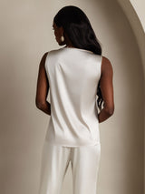 [Ljusgrå] SilkSilky-SE Sleeveless Round Neck Cami Toppar 002
