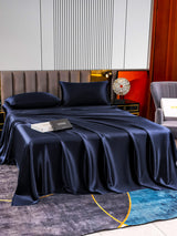 [Mörkblå] SilkSilky-SE 22Momme Rent Silke Bedding Set 005,