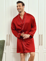 [Vin] SilkSilky-SE Rent Silke 3/4 Ärm Mens Robe 001