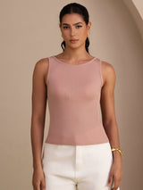 [Rosa] SilkSilky-SE Sleeveless Round Neck Cami Toppar 003