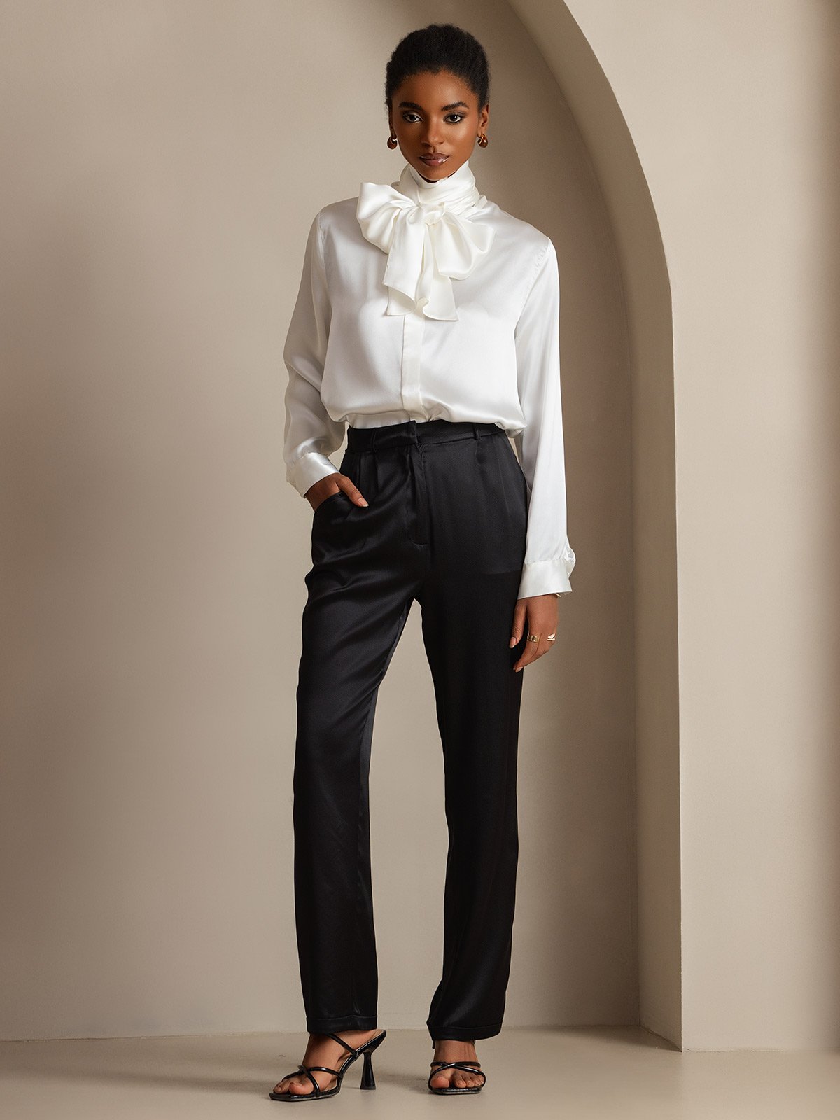 [Vit] SilkSilky-SE 19Momme Silke Womens Shirt 008