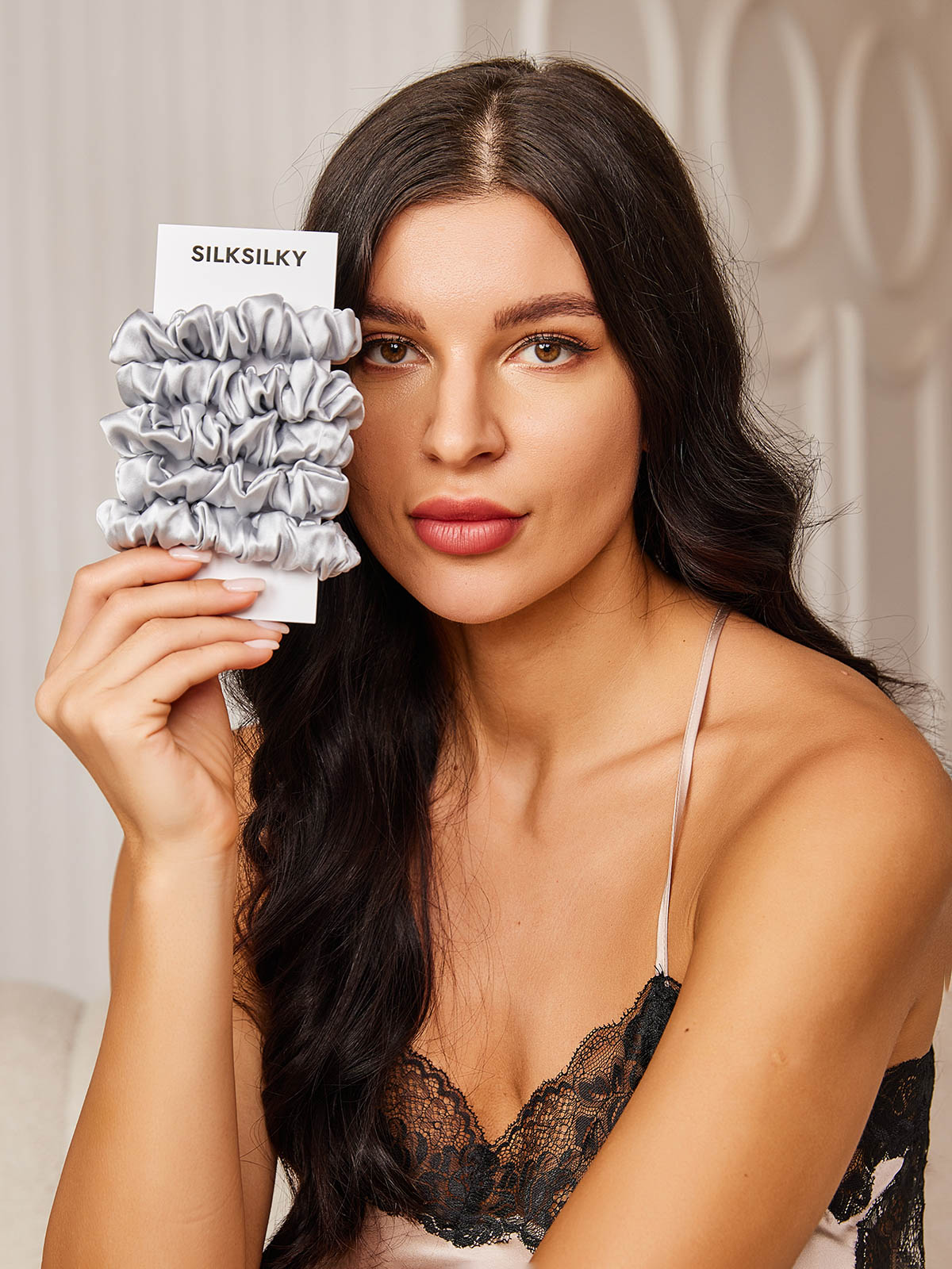[Silver] SilkSilky-SE 19Momme Rent Silke Scrunchie 001
