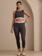 [Grå] SilkSilky-SE Sleeveless Crew Neck Women's Outfit Sets 007