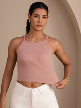 [Rosa] SilkSilky-SE Sleeveless Crew Neck Cami Toppar 004