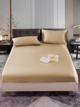[Beige] SilkSilky-SE 22Momme Bäddset 001