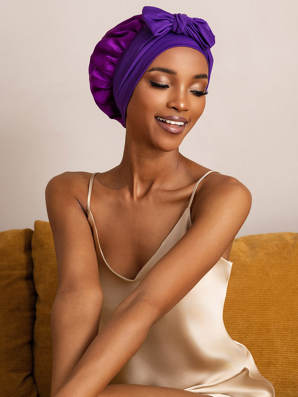 SilkSilky-SE Rent Silke Sleep Cap Lila 005