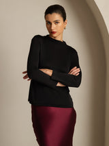 [Svart] SilkSilky-SE Rent Silke Womens T-Shirt 003