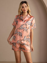 [Rosa Katt] SilkSilky-SE Short Sleeve Lapel Collar Dam Pyjama 003