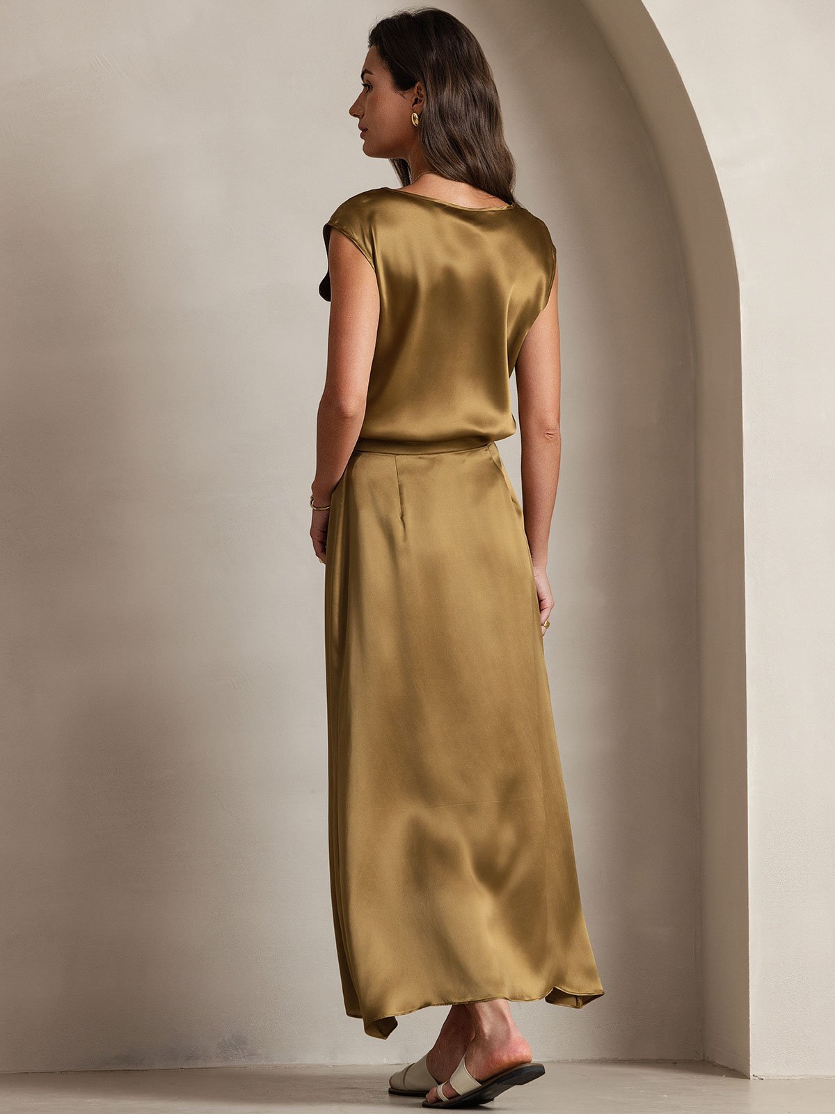 [Brun] SilkSilky-SE 19Momme Silke Skirt 004