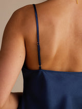 [Mörkblå] SilkSilky-SE Spaghetti Strap V Neck Cami Toppar 004