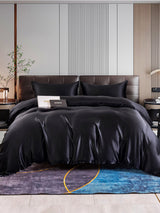 [Svart] SilkSilky-SE 22Momme Rent Silke Bedding Set 001,