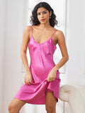 SilkSilky SE Rent Silke 3/4 Ärm Nightgown&Robe Set Rosröd 006