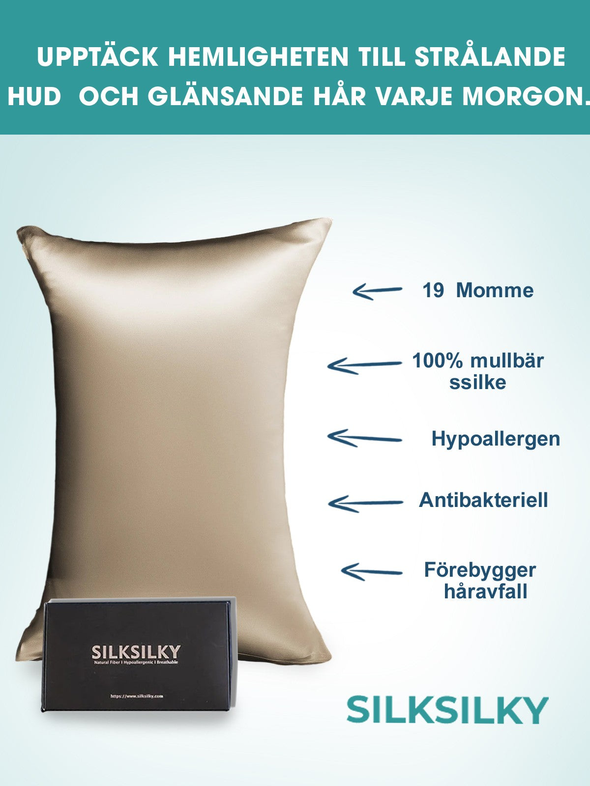 SilkSilky-SE 19Momme Rent Silke Pillowcase Kaki 003