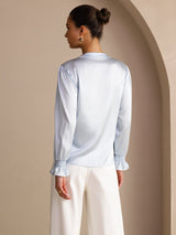 [Himmelsblå] SilkSilky-SE Long Sleeve Damblusar 002