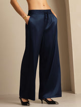[Mörkblå] SilkSilky-SE 19Momme Womens Pants 004