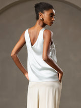 [Ljusblå] SilkSilky-SE Sleeveless V Neck Cami Toppar 002