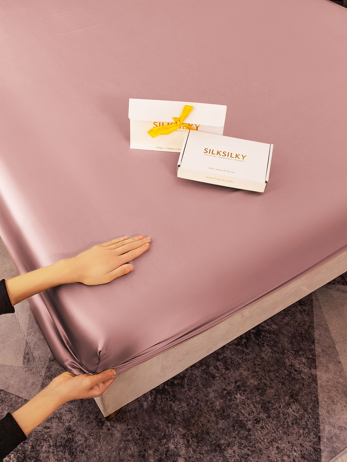 [Blek Mauve] SilkSilky-SE 19Momme Rent Silke Sheet 003