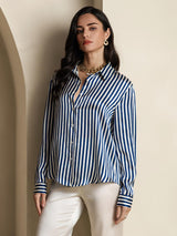 [Marin Rand] SilkSilky-SE Long Sleeve Lapel Collar Damskjorta 004