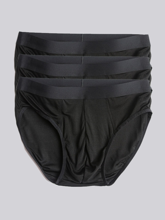 [Svart] SilkSilky-SE Rent Silke Mens Underwear 006