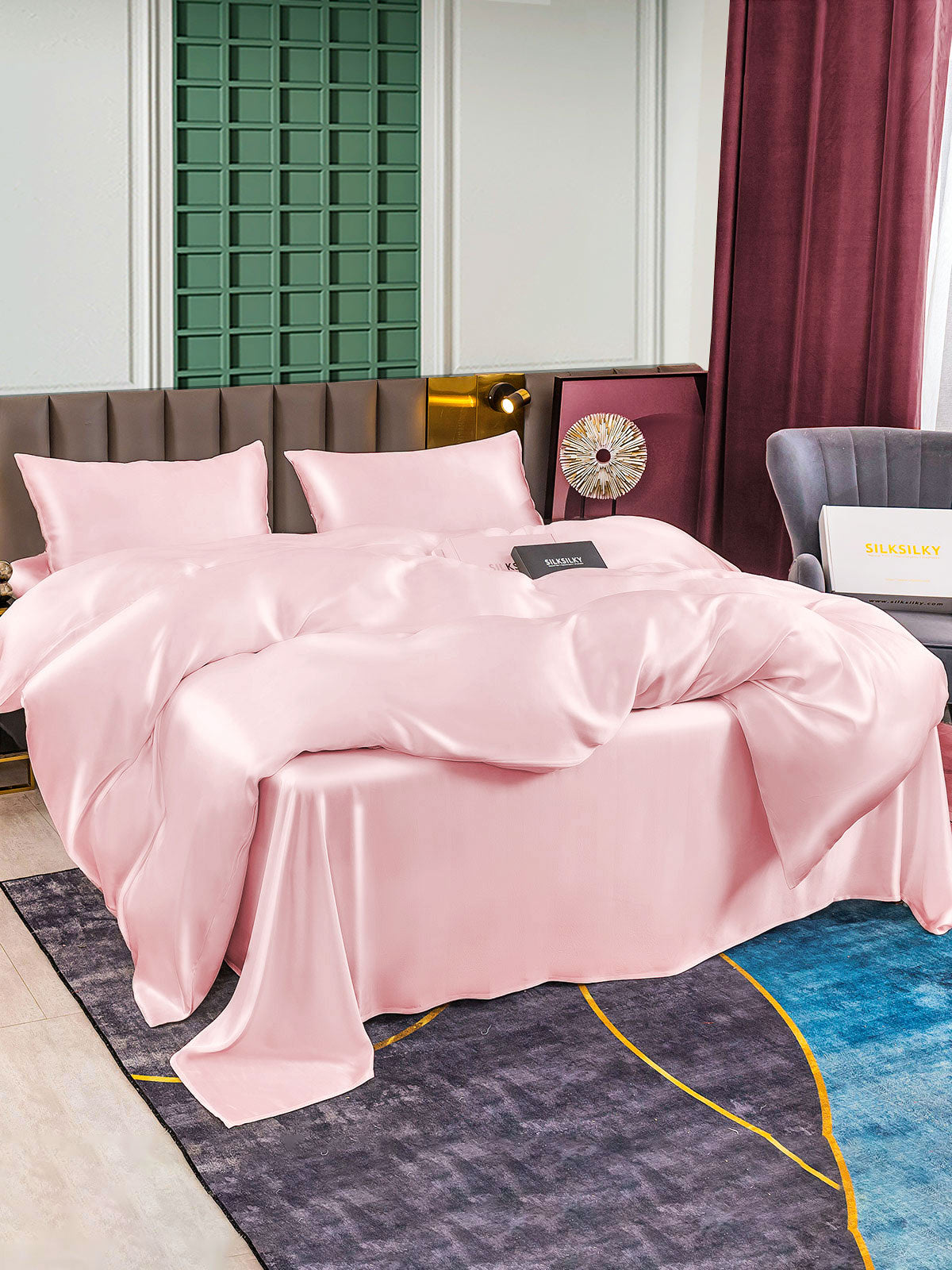 [Rosa] SilkSilky-SE 25Momme Rent Silke Bedding Set 003