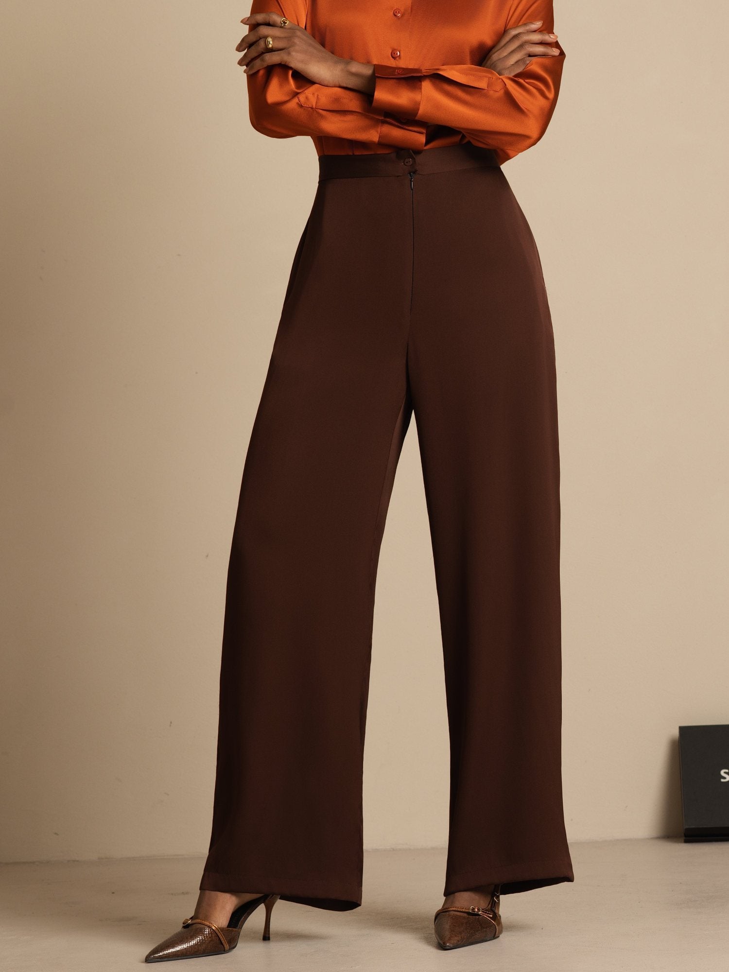 [MörkChoklad] SilkSilky-SE 19Momme Silke Womens Pants 003