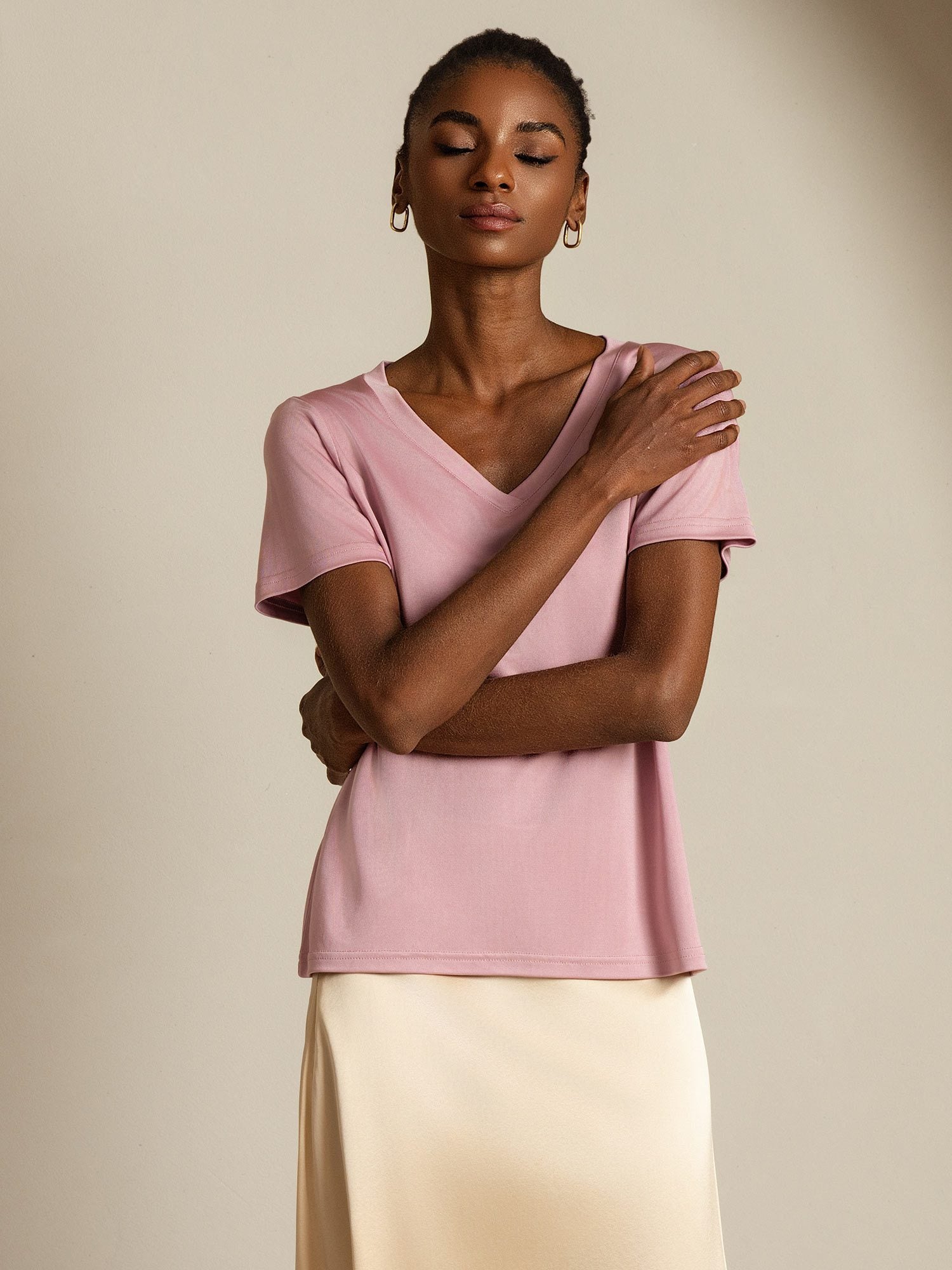 [BlekMauve] SilkSilky-SE Rent Silke Womens T-Shirt 008
