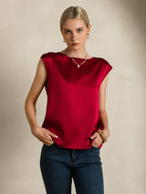 [Vin] SilkSilky-SE Cap Sleeve Round Neck Dam T-Shirt 006