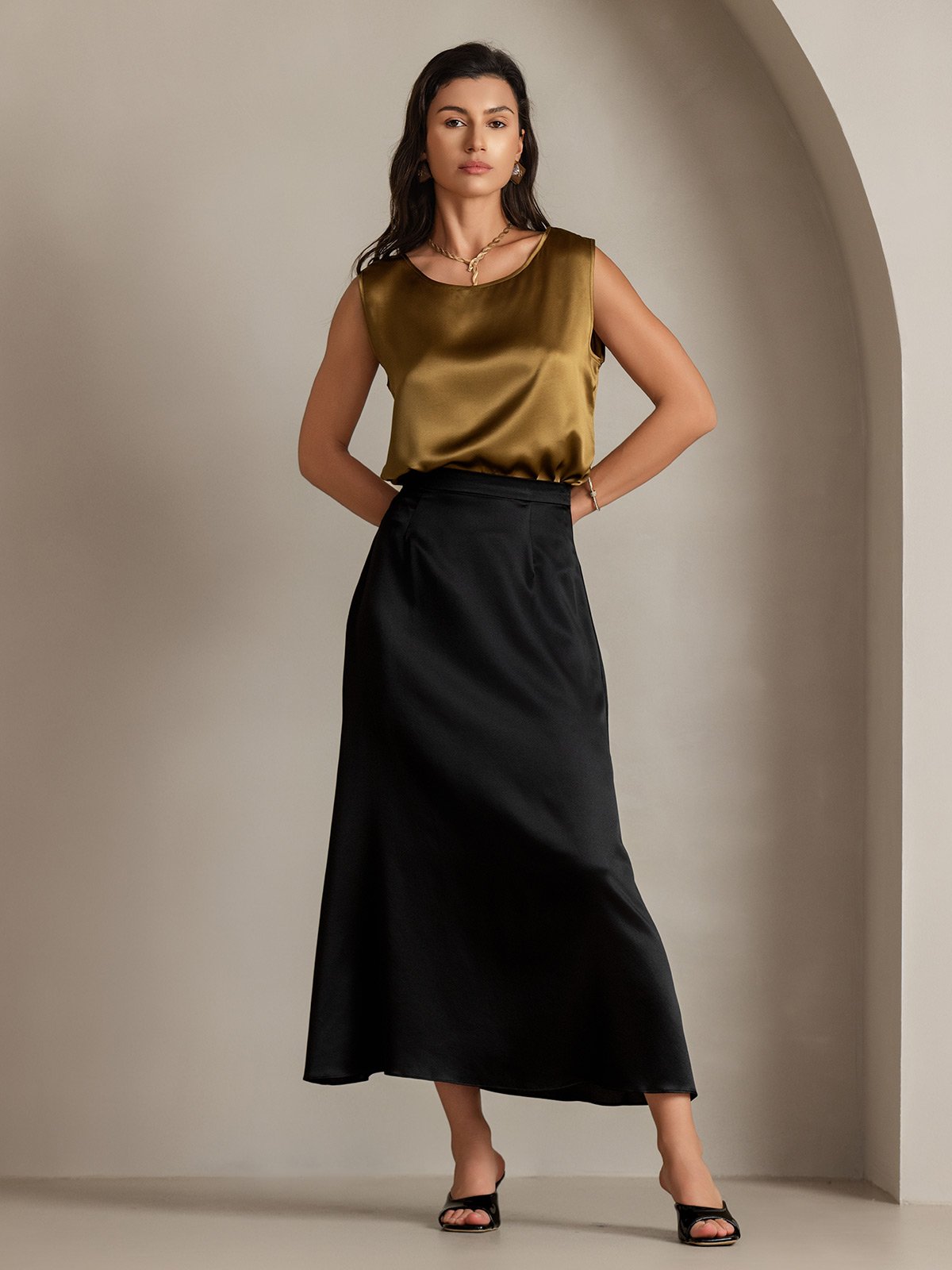 [Brun] SilkSilky-SE 19Momme Silke Camisoles 006