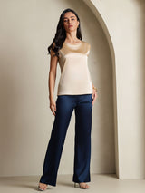 [Champagne] SilkSilky-SE Sleeveless Round Neck Cami Toppar 004
