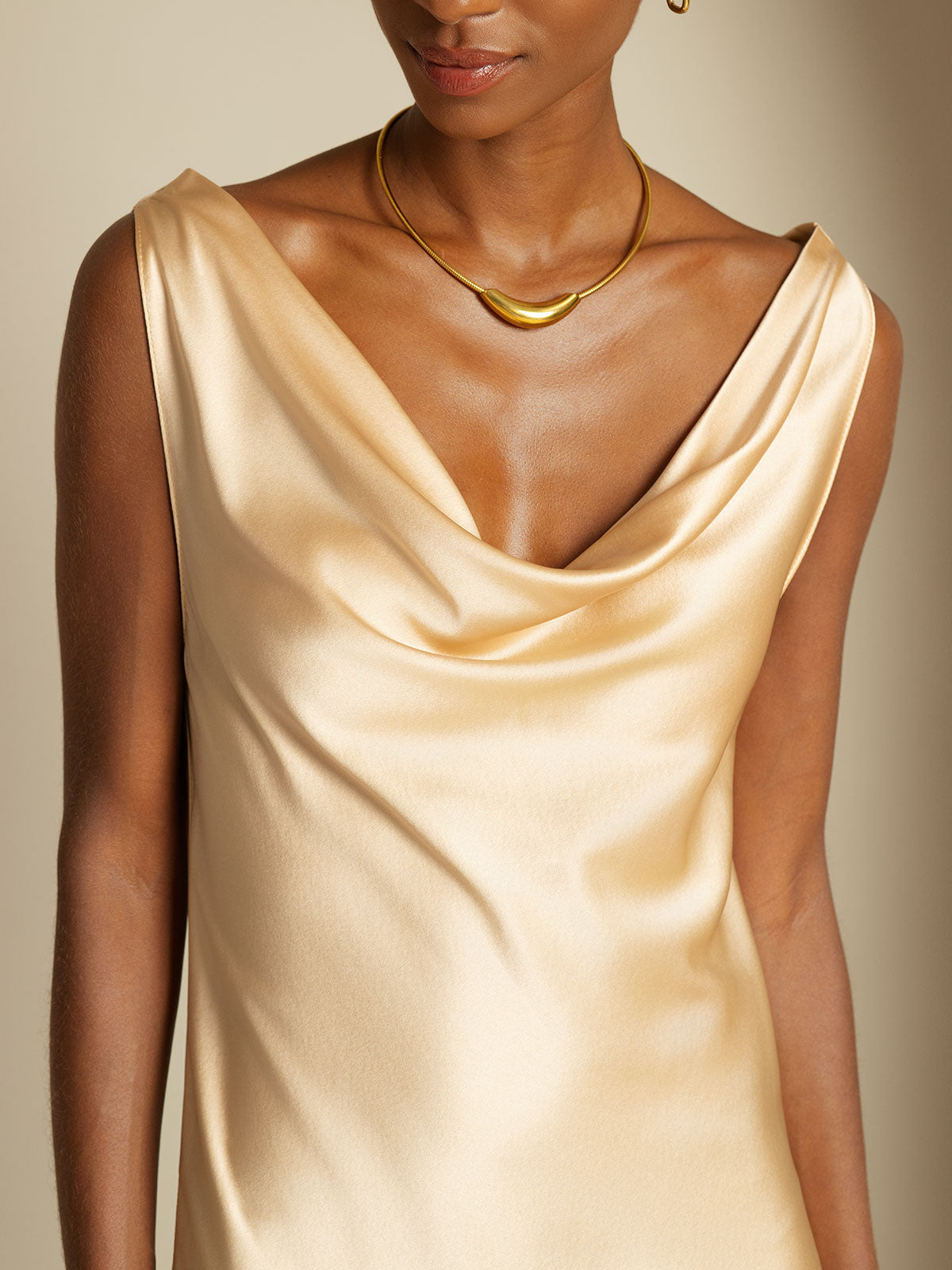 [Champagne] SilkSilky-SE 19Momme Silke Dress 003