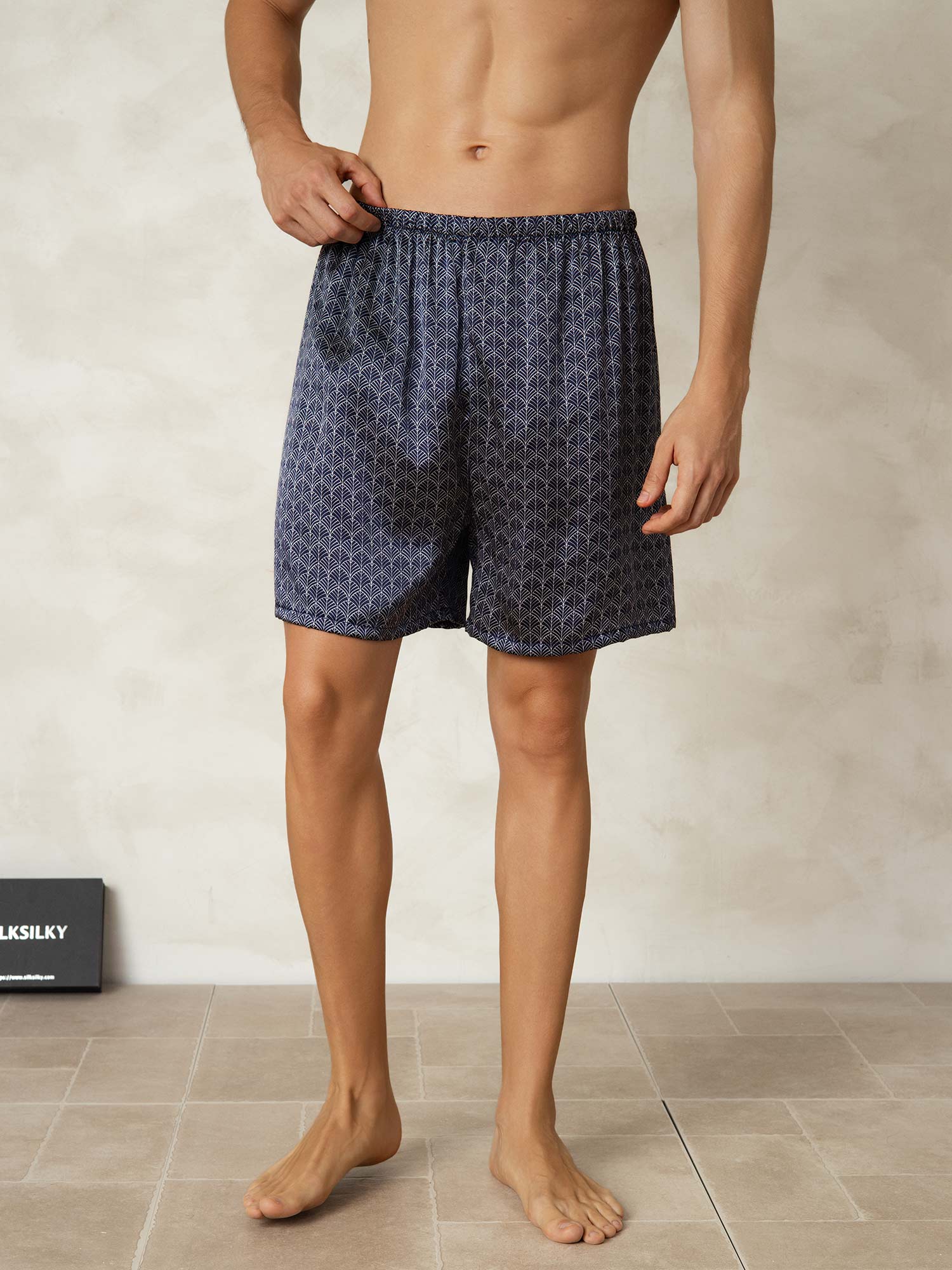 [Marin Ginkgo] SilkSilky-SE Men's Sleep Shorts 001