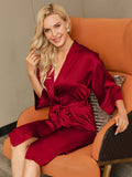 SilkSilky SE Rent Silke Hårärm Womens Robe Vin 004