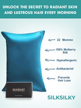 [Kungsblått] SilkSilky-SE 22Momme Rent Silke Pillowcase 003