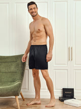 [Svart] SilkSilky-SE Men's Sleep Shorts 006