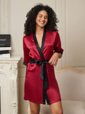 SilkSilky SE Rent Silke Hårärm Womens Robe Vin 003