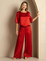 [Vin] SilkSilky-SE Half Sleeve Round Neck Dam Pyjama 005