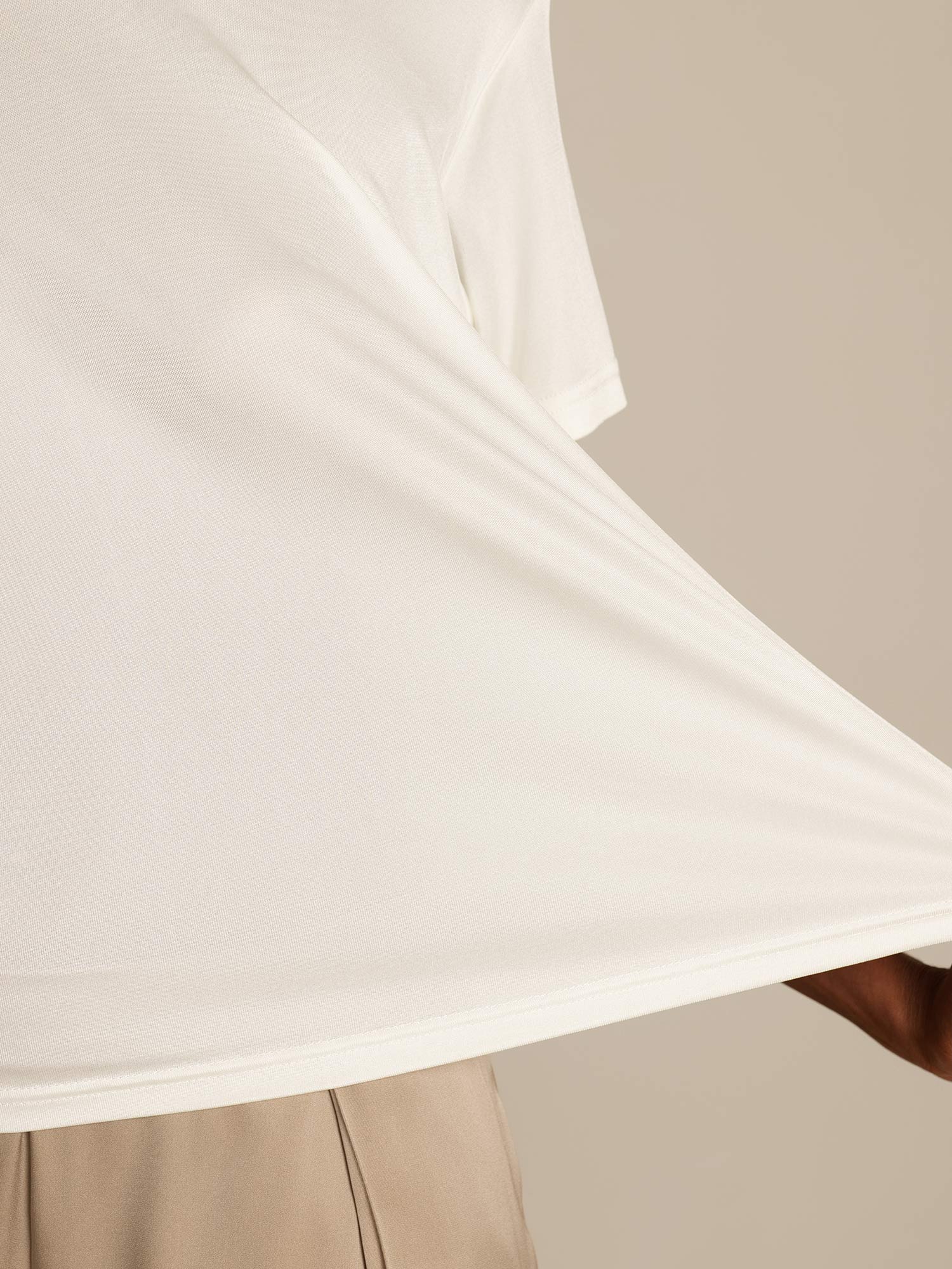 [Vit] SilkSilky-SE Silke Stickad Womens T-Shirt 005,