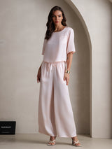 [Rosa] SilkSilky-SE Half Sleeve Round Neck Dam Pyjama 004